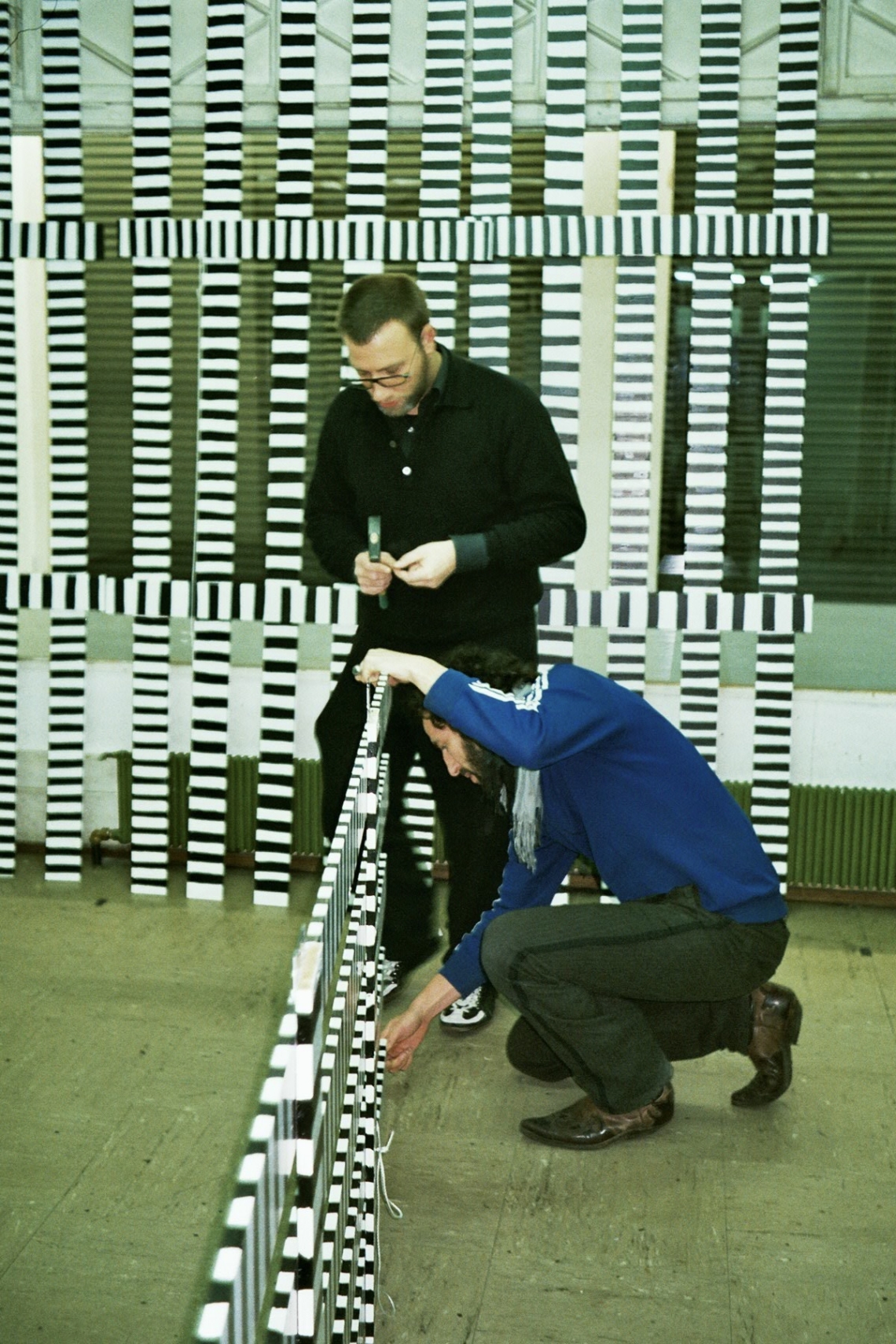Dirk Meinzer and Peter Stoffel "Supermahlstrom", installing at Perla-Mode, Zurich 