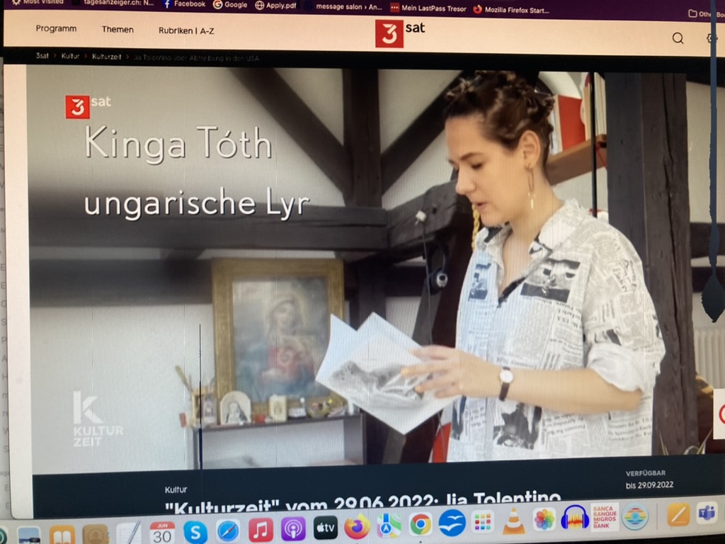 Kinga Toth in Kulturzeit 3Sat, 29.06.2022