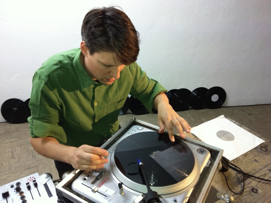 Martin Lorenz prepares the record, "Sequences", Perla-Mode, Zurich