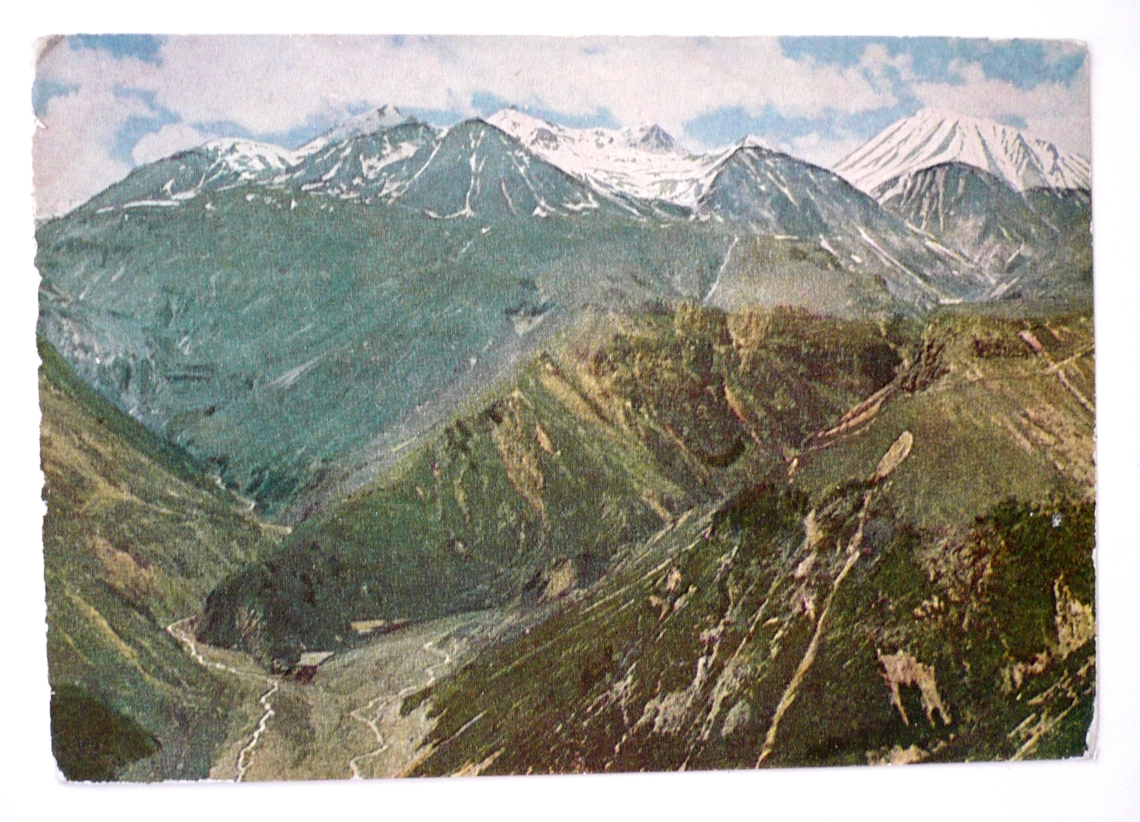 Postkarte, Kaukasus, Georgiens Heerstrasse,  