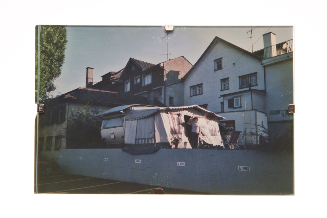 Treppstein in the message salon caravan, message salon vacation colony, Art&Appenzell 1998 