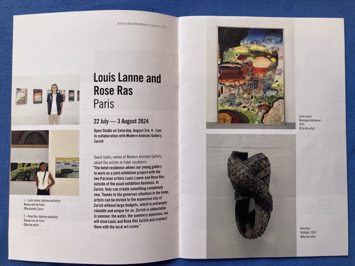 Louis Lanne und Rose Ras, Artist in Hotel Residence, 25hours hotel Langstrasse, Zürich 
