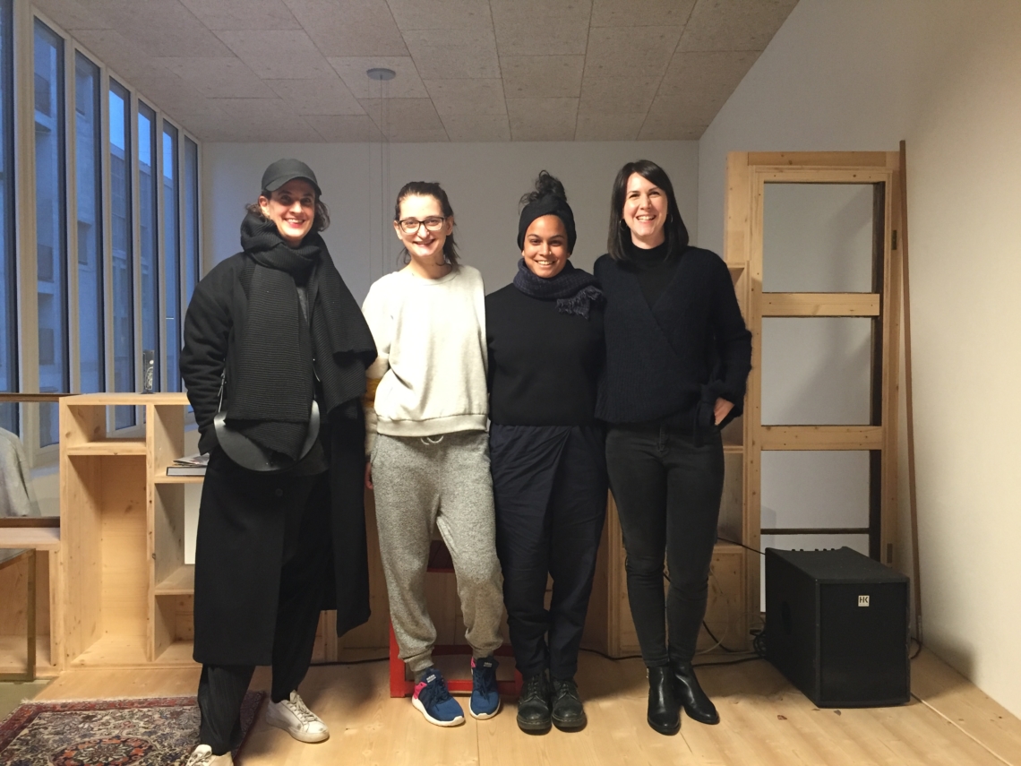Meeting at the studio, Gioia Dal Molin, Daniela Palimariu and Progetto 6000 founders Tara Lasrado and Alesandra Gabaglio