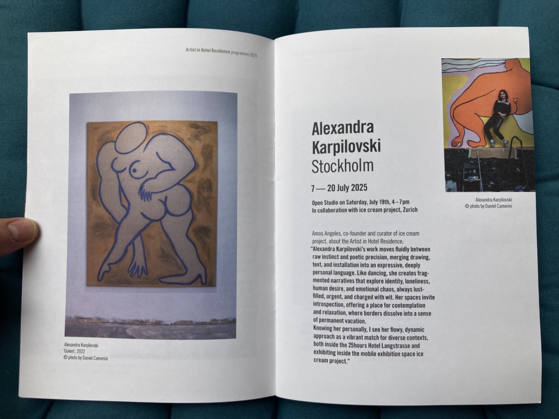 Alexandra Karpilovsky, Stockholm, Artist in Hotel Residence, 25hours Hotel Langstrasse, Zurich