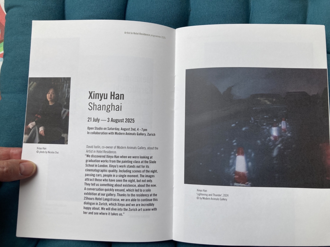 Xinyu Han, Shanghai, Artist in Hotel Residence, 25hours Hotel Langstrasse, Zurich