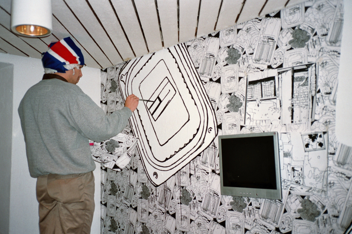 Ingo Giezendanner GRRRR "Drawings", exhibition set-up, message salon Rigiplatz, Zurich