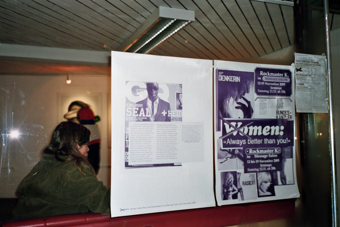 Rockmaster K. Alain Kupper "Women – Always better than you!", message salon Rigiplatz, Zurich