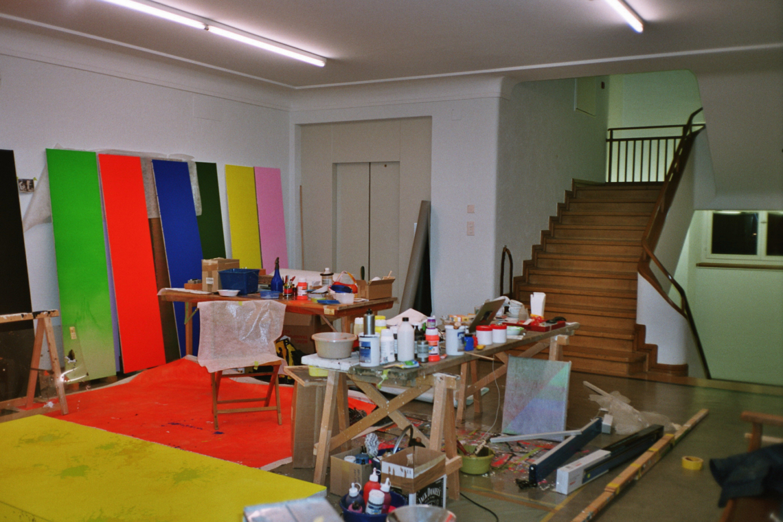 "Esther Eppstein lädt ein, Davix, Franziska Koch, Saskja Rosset und Alexis Saile", Aufbau der Ausstellung, Helmhaus Zürich