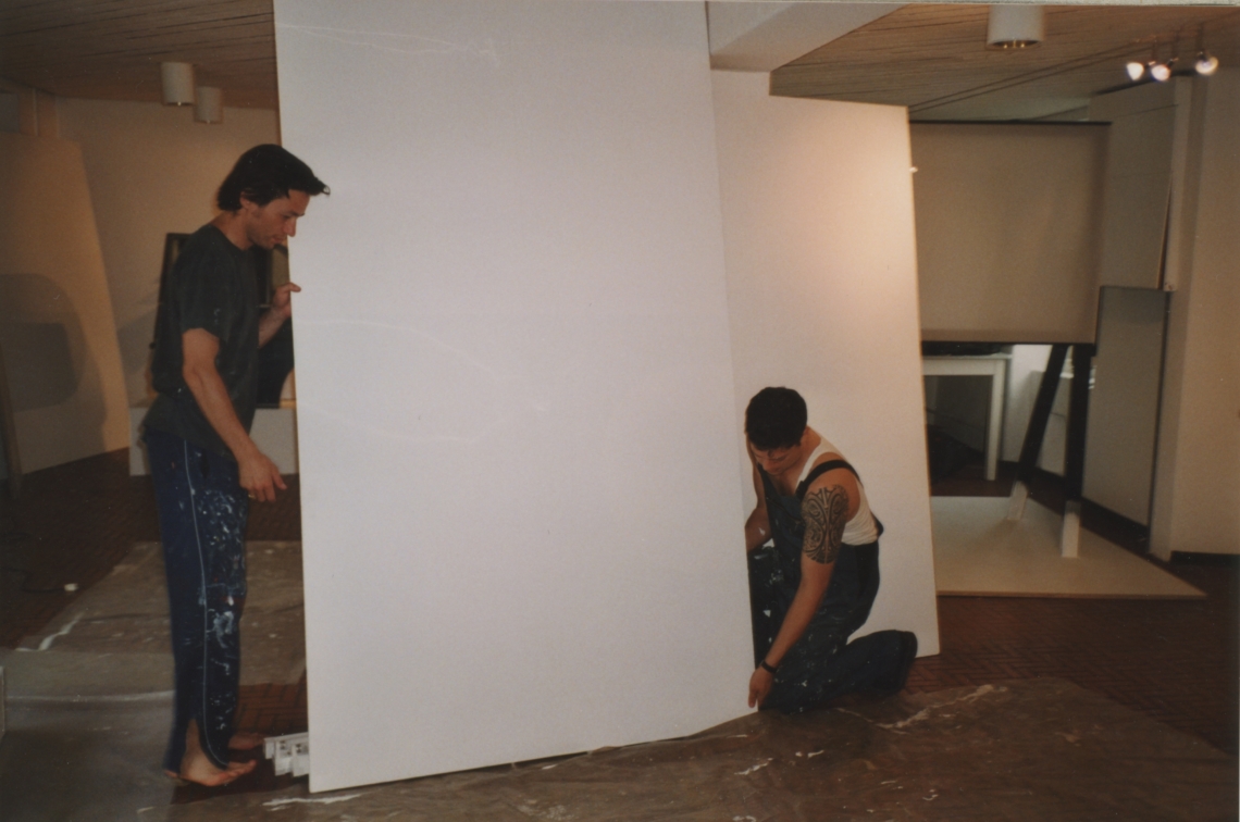 Laurent Goei ‘(  )’, exhibition set-up, message salon Rigiplatz, Zurich