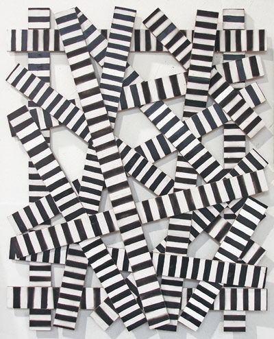 Dirk Meinzer: Lagerfeuer II, 2011
Pappe, Acryl, 120 x 150 cm