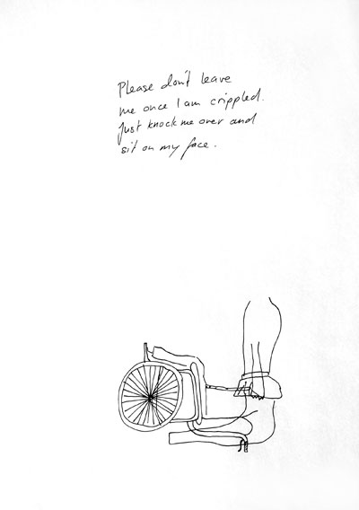 Stefan Sulzer: Wheelchair, Fineliner auf Papier 2006