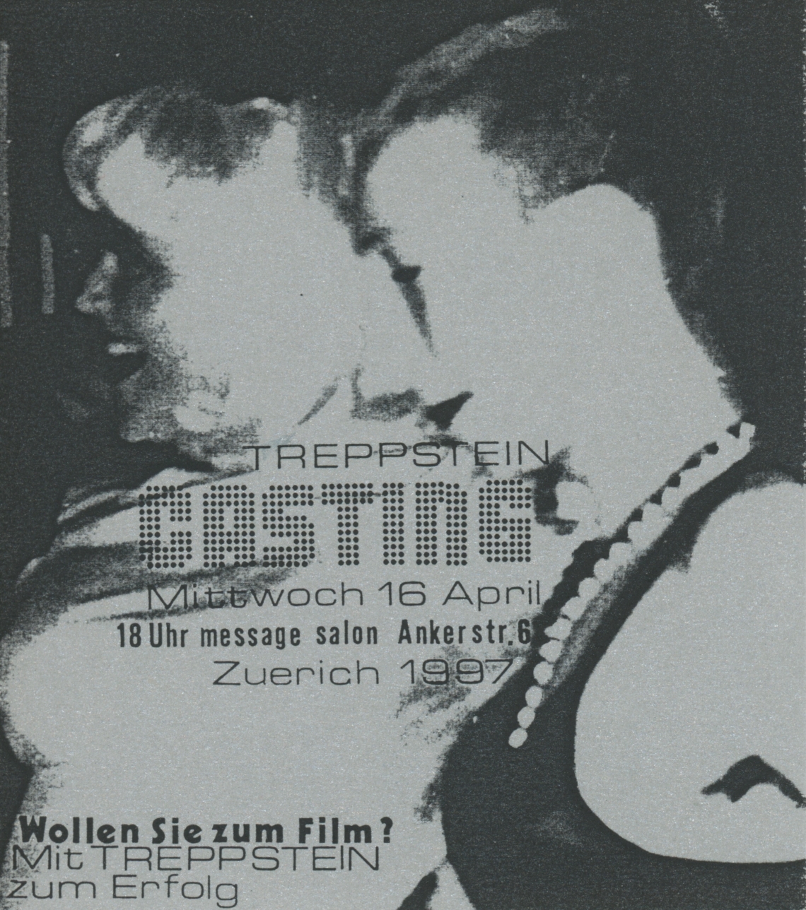 Treppstein Casting, message salon, Flyer 1997