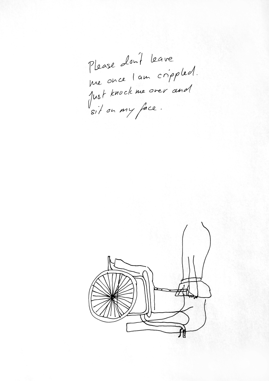 Stefan Sulzer "Wheelchair", fineliner on paper, 2006
