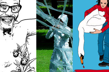 biopop. hinakunst. unkraut. "Jagdfieber", invitation card, 2005