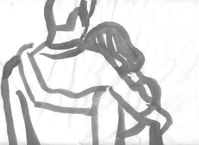 Andrea Muheim, "Laura and Luca" 2005, ink on paper