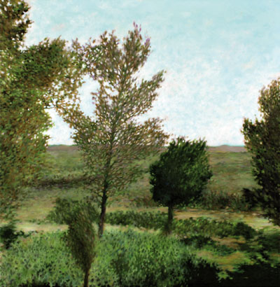 Land, 2006, Öl auf Leinwand, 78 x 81 cm