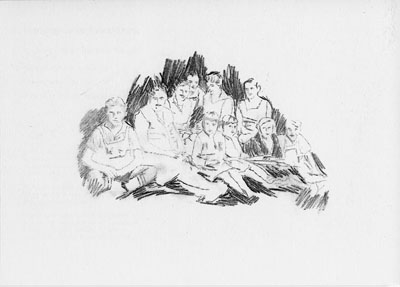 Jean-Claude Freymond-Guth, Zeichnung eines gefundenen Fotos, 2004