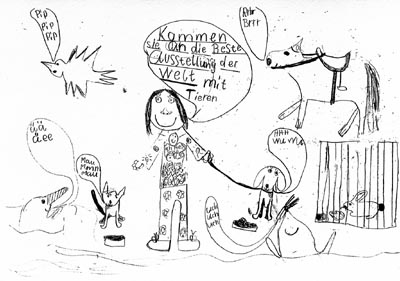 Maria Arnold, Zeichnung, Poster zur Ausstellung, 2003