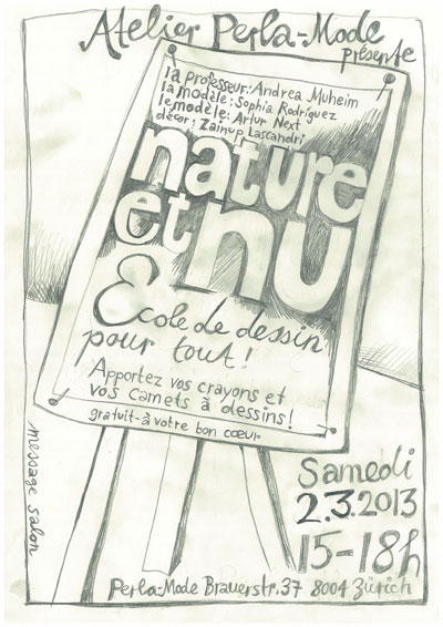 "nature et nu", Atelier Perla-Mode, Plakat 2013
