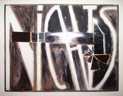 Ingrid Scherr: "Nichts", 2010
div. Materialien auf Holz, 53 x 41 cm