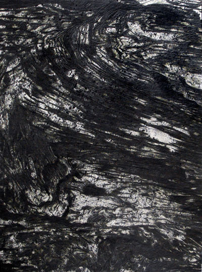 Peter Stoffel: "ohne titel (surface movements I)" aus der serie "preparing the northwest passage", 2011
Bleistift auf Papier, 29 x 39cm