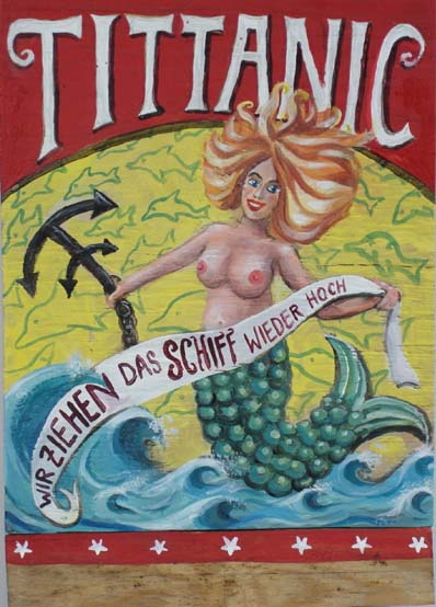Sandra Künzi "Tittanic", Malerei auf Holz, Flyer, 2007