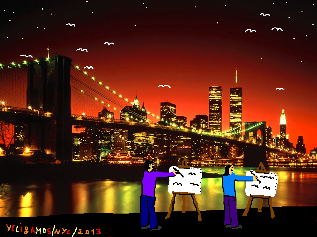 Veli&Amos live in New York, Photoshop drawing, 2013