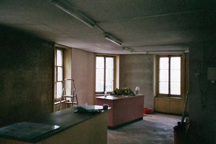 Der neue message salon Ausstellungsraum in Vorbereitung, Perla-Mode, Zürich 